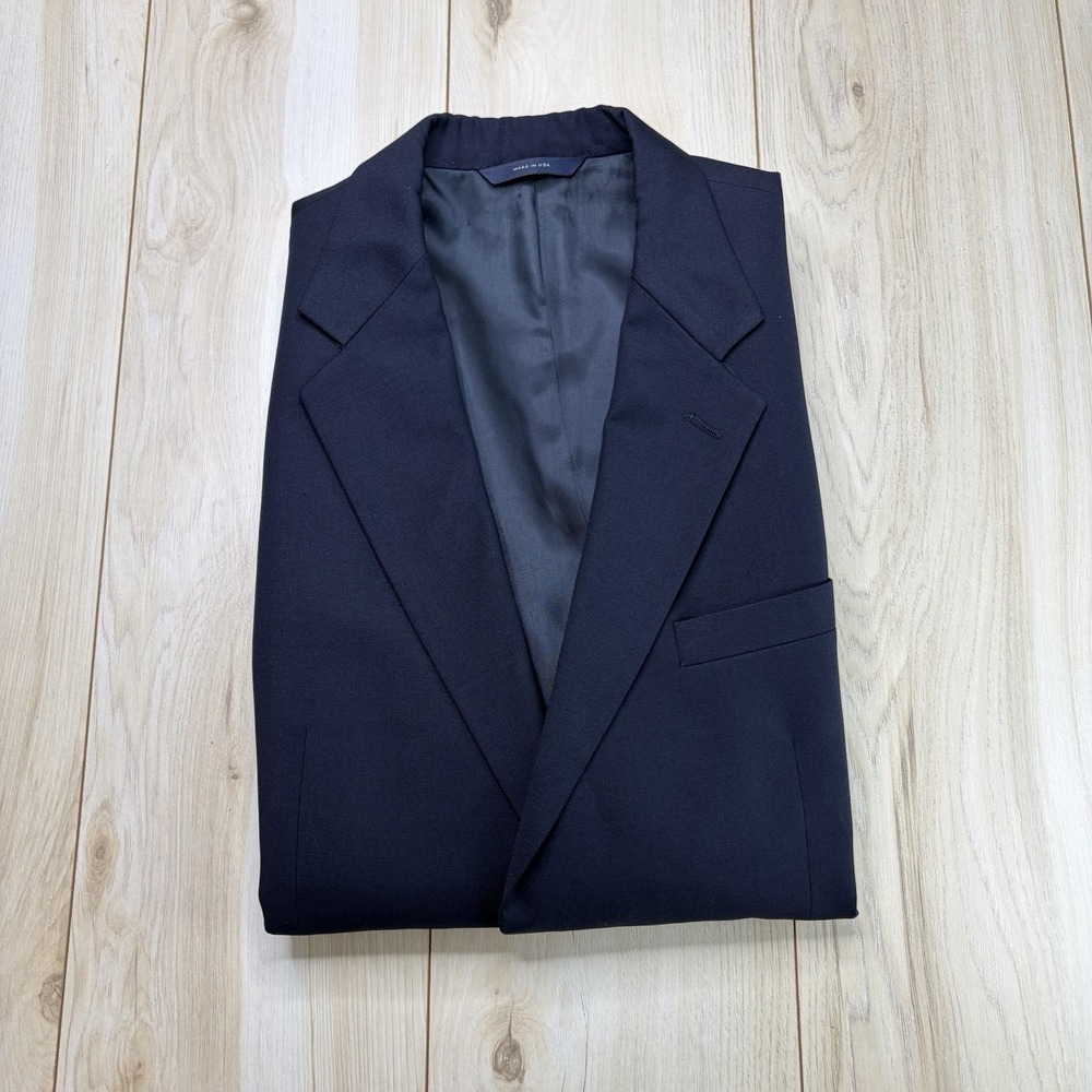 Brooks Brothers Brooksease Men's Navy Blue Wool Blazer Size 42R